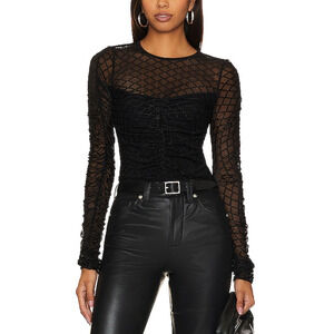 Amanda Uprichard 'Safira' Black Polyamide Top Size XS